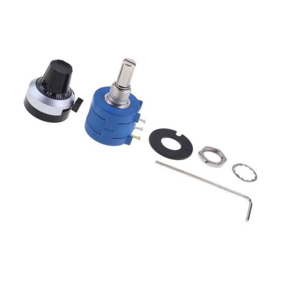 1 Stück 10 K Ohm Potentiometer mit Drehzählscheibe Schraubenschlüssel