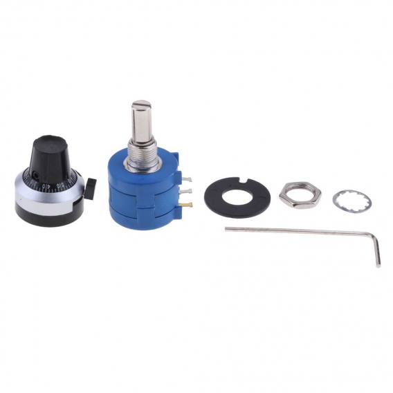 1 Stück 10 K Ohm Potentiometer mit Drehzählscheibe Schraubenschlüssel