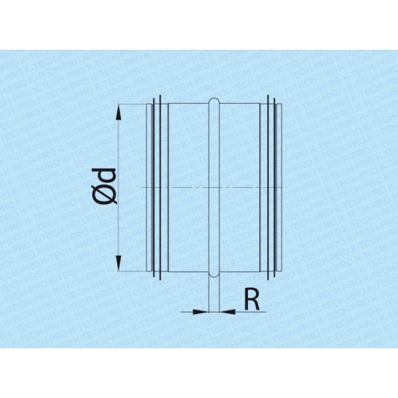 Wickelfalz Verbinder (Nippel) mit Lippendichtung : Ø 125 System: Ø 125