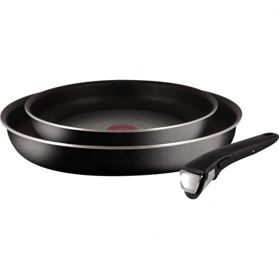 Tefal Ingenio 5 Essential L20090, Schwarz, Aluminium, PowerGlide, Thermo-Punkt, Keramik, Gas, Halogen, 290 x 340 x 65 mm