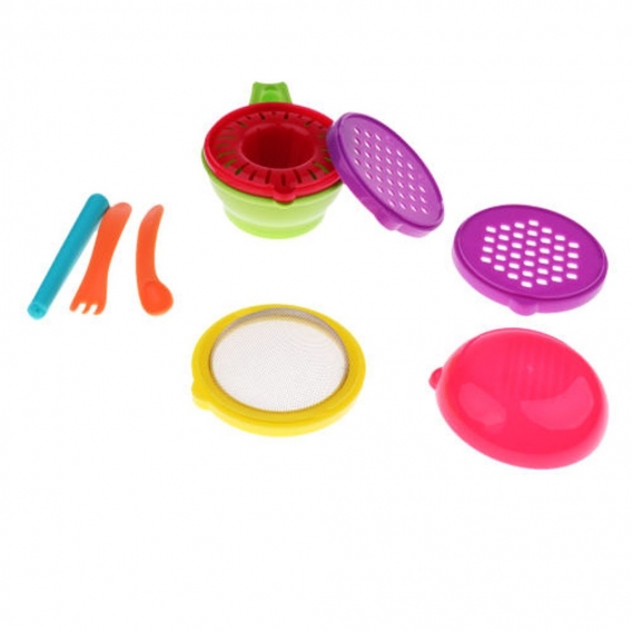 Babynahrung Fresh Foods-Set DIY Baby Gemüseschneider Obst manuelle Stampfer Mühle Pürierset für Baby Kleinkind Farbe Grün