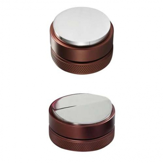 2 4 51 / 58mm Coffee Tamper Coffee Distributor Einstellbares Werkzeug Braun Farbe 51 Normal + Flach