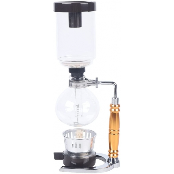 600 ml Siphon-Kaffeemaschine Vakuum-Kaffeemaschine Glastyp 3 Tasse mit Rührstab + Messlöffel