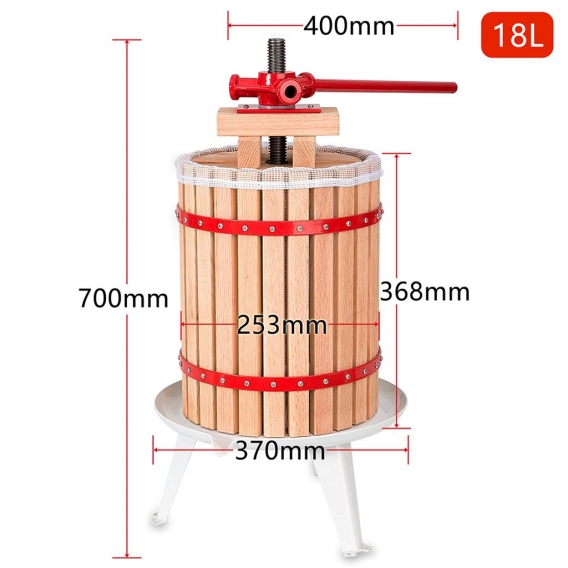 VINGO Obstpresse Presse Obstpresse Saft Weinpresse Beerenpresse Apfelpresse Presse Frucht Weinpressen 18L£šmit Presstuch£©