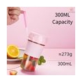 AcserGery Tragbarer Juicer-Cup-Mixer für Smoothies und Shakes 300 ml Fruchtmischmaschine Abnehmbarer Becher USB wiederaufladbar 