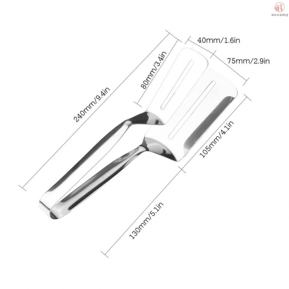 AcserGery 304 Edelstahl-Nahrungsmittelzange, gebratene Steakschaufel, gebratene Fischschaufel, gebratenes Rindfleischsteak, Pfan