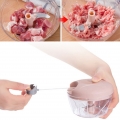 AcserGery Stay Hans Spin Chopper 3 Klingen Hand Pull Salat Fleisch Zwiebel Gemüseschneider Manueller Food Chopper