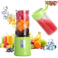 AcserGery Tragbarer Mini-Mixer 2 in 1 BPA-freier Saftbecher mit 320 + 350 ml für Sport und Reisen, 6 Smoothie- und Milchshake-Mi