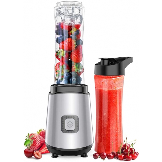 AcserGery Mini-Mixer Smoothie Elektrischer Mixer, tragbarer Mini-Mixer Entsafterbecher mit 2 BPA-freien 600-ml-Flaschen, persönl