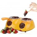 Elektrisches Schokoladenschmelz-Fondue-Set, Doppeltopf-Schokoladenfondue-Brunnen zum Schmelzen von Schokolade, Käse, Süßigkeiten