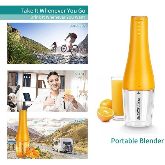 Tragbarer Mixer，Persönlicher Mini-Entsafterbecher für Shakes und Smoothies，USB wiederaufladbarer kleiner Einzelportions-Fruchtmi