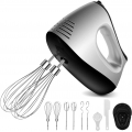 AcserGery Handrührer, 500 W Edelstahlkneter, Handmixer mit Haken und Schneebesen, Süßwarenmixer mit 5 Geschwindigkeiten zum Schl