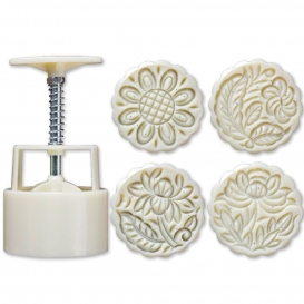 More about AcserGery JOY 4 Stück Handpresse Plätzchenstempel Moon Cake Decor Barrel Mooncake Mold 125g DIY Tool