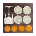 AcserGery JOY 4 Stück Handpresse Plätzchenstempel Moon Cake Decor Barrel Mooncake Mold 125g DIY Tool