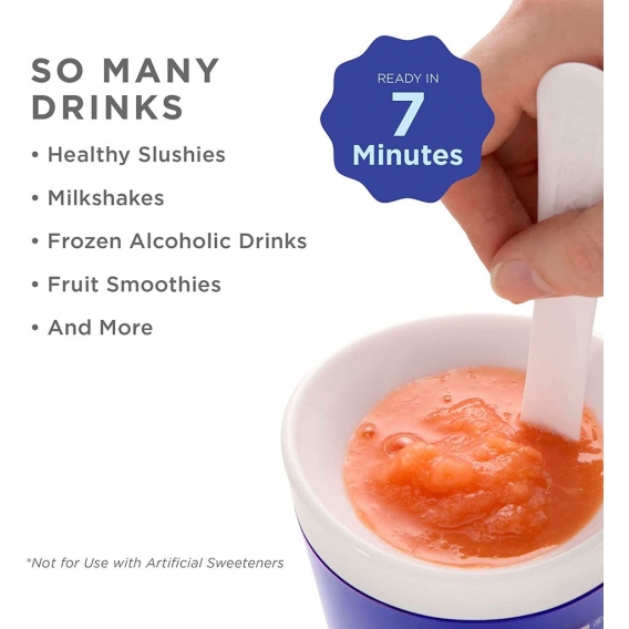 Kompakter Maker und Instantbecher mit Gefrierkern für Einzelportionen von Smoothies, Slushes und Shakes in wenigen Minuten, BPA-