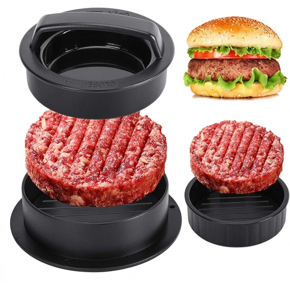 Hamburgerpresse Patty Maker, Burgerpresse, 3-in-1-Antihaft-Fleisch, Rindfleisch, Veggie, Hamburger-Patty-Form, unverzichtbares W