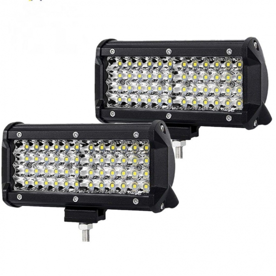 7 Zoll 16,5 cm 144 W vierreihiger LED-Arbeitslichtbalken Spot Flood Combo Beam DC 12 V-24 V 6000 K Geländefahrzeuge 4x4 ATV Utvs