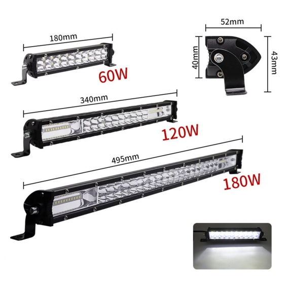 15 Zoll 34 cm 120 W zweireihiger LED-Arbeitslichtbalken Spot Flood Combo Beam DC 12 V-24 V 6500 K Offroad-Fahrzeuge 4x4 ATV Utvs