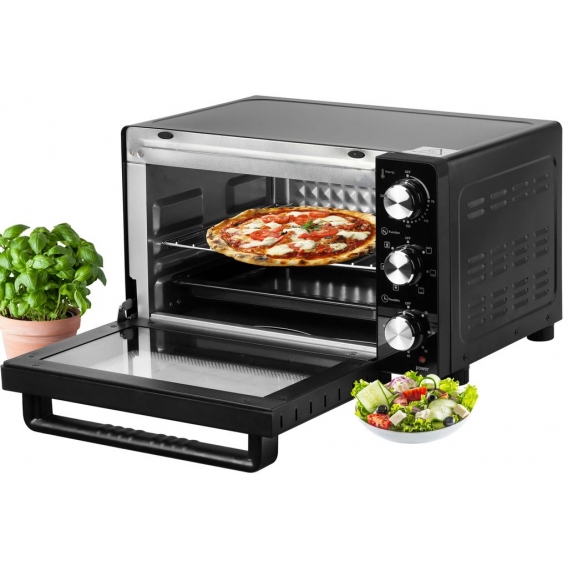 Steinborg Mini Backofen | Ober-Unterhitze | Umluft | 21 Liter | 1200 Watt