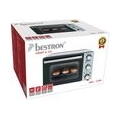 Bestron Kompakter Mini-Backofen mit Ober-/Unterhitze, 20 Liter, 1300 W, Edelstahl, Schwarz