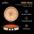 Pizzaofen Elektrischer Rundofen,2800W pizzamaker,pizzaofen elektrisch,steinofen,pizza oven,400°C,30-Minuten-Timer, Platte aus fe