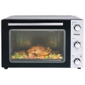 Bestron 2-in-1 Mini-Backofen mit Drehspieß, 55 Liter, 2000 W, Edelstahl, Schwarz