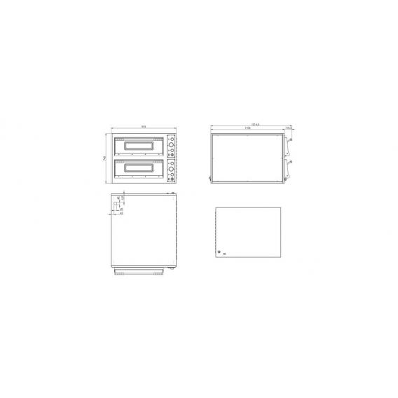 Ristomarket Elektro Pizzaofen für 6+6 Pizzen ø32 cm mechanische Bedienung