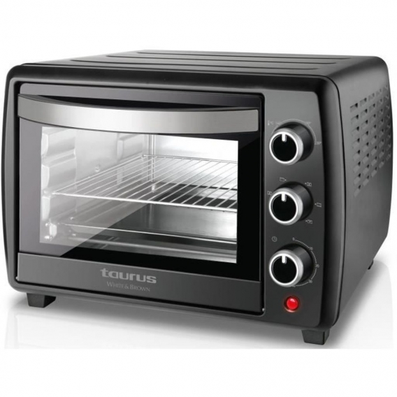 TAURUS Horizon 30-Mini Backofen-30 L-1500 W-Traditionelle Küche, Sohle und Gewölbe, Rotisserie und Konvektion-Schwarz