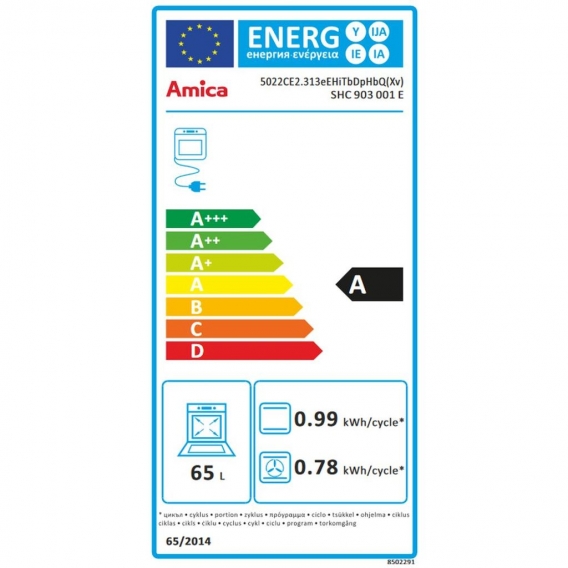 Amica SHC 903 001 E, Standherd Elektro, 50 cm, Fine Design, Edelstahl, SensorControlPlus Timer, MF9, Umluft, Energieeffizienzkla