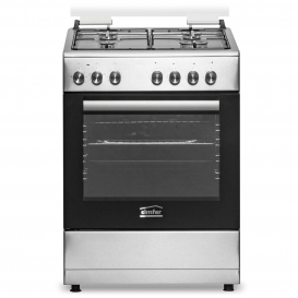 More about Simfer FS 6031-2 Edelstahl, 60 cm Standherd, Gaskochfeld mit Elektro-Backofen, 66 Liter Garraum, Grillfunktion, Seitengitter, Me