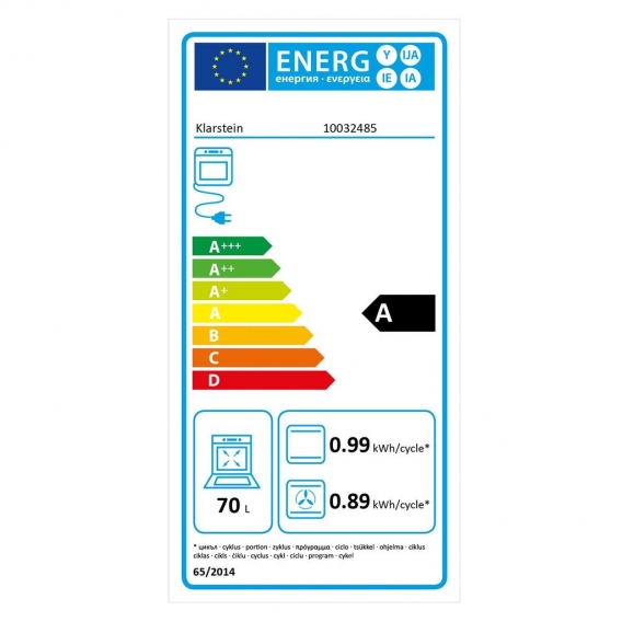 Klarstein Victoria Einbaubackofen - Elektrobackofen, 9 Funktionen, Timer, 50-250 °C, 70 Liter, 10 Einschübe, aushängbare Ofentür