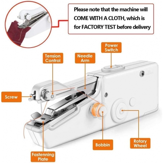 Mini Nähmaschine,Handheld Elektrisch Handnähmaschine, Handliche Tragbare Nähmaschine, Handheld Nähmaschine Schneller Handlicher 