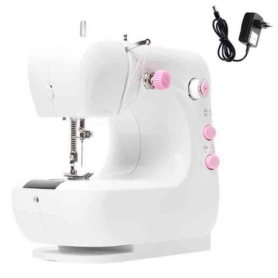 Foot Pedal Double Speed Control Machine with, Overlock Sewing Machine Household Tragbar Reisenahmaschine infach zu bedienen für 