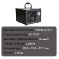 Wolketon Ozonisator 5000mg Ozongenerator Luftsterilisator Hohe Kapazitaet 5G Ozongeraet