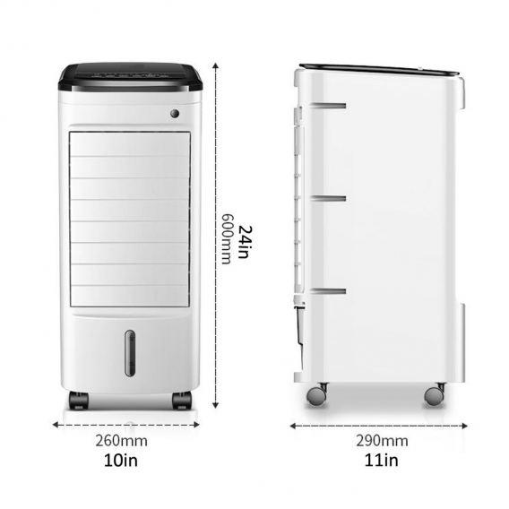 65W Aircooler Fan Standventilator Windmaschine Luftbefeuchter Mobile Klimaanlage Weiß