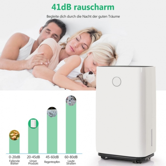 3 in 1 Luftentfeuchter, 20L/Tag Luftentfeuchter für 55² zimmer，Luftreiniger, Tuchtrockner-mit 4L Wasser, Timer LED-Bildschirm