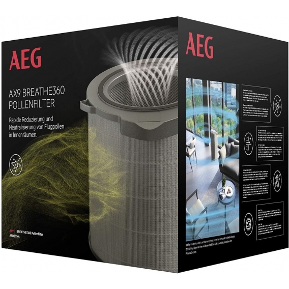 AEG AFDBTH4 Filter BREATHE360 (Passend fr AX91-404DG Luftreiniger, reduziert 99% der Pollen, beseitigt 99,9% der Bakterien, rein