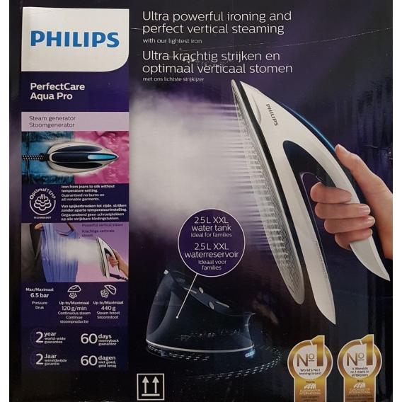 Philips GC9324/20 PerfectCare Aqua Pro Dampfbügelstation, weiß/blau