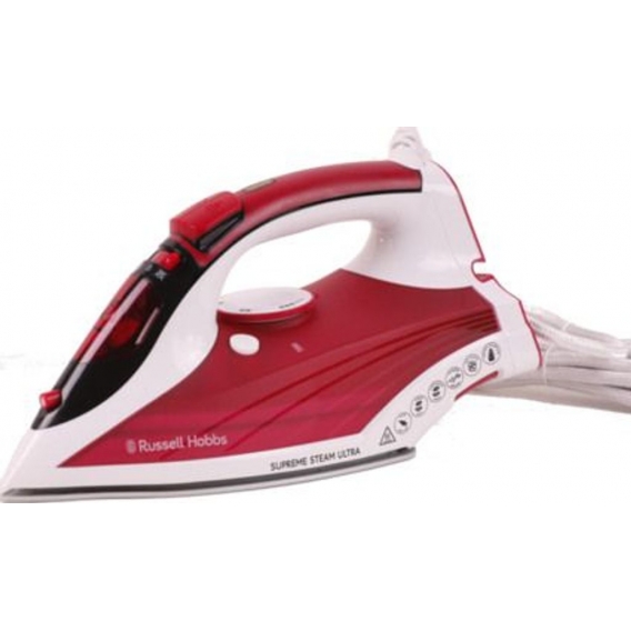 Russell Hobbs 23991-56 Dampfbügeleisen Supreme Steam Ultra, 2600 Watt, Keramik-Bügelsohle, Extra-Dampfstoß von 155 g/min, rot/we