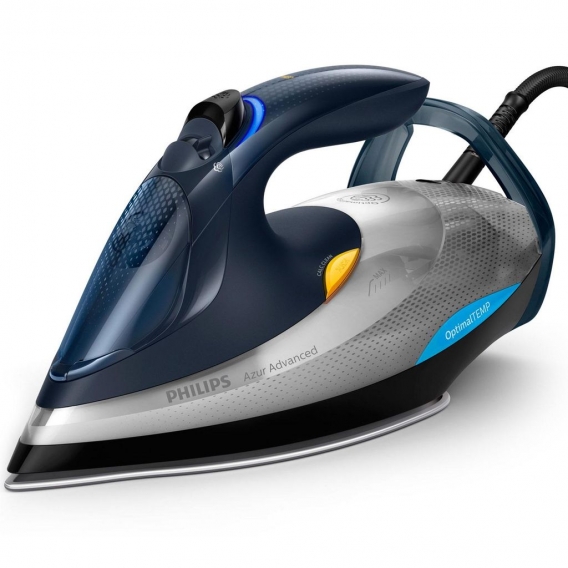 Philips Azur Advanced GC4930/10, Dampfbügeleisen, SteamGlide Plus-Sohle, 2 m, 210 g/min, Blau, Silber, 45 g/min