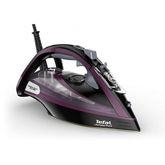 Tefal Ultimate Pure FV9835, Trocken- & Dampfbügeleisen, Durilium Selbstreinigende Grundplatte, 2,5 m, 240 g/min, Violett, 55 g/m