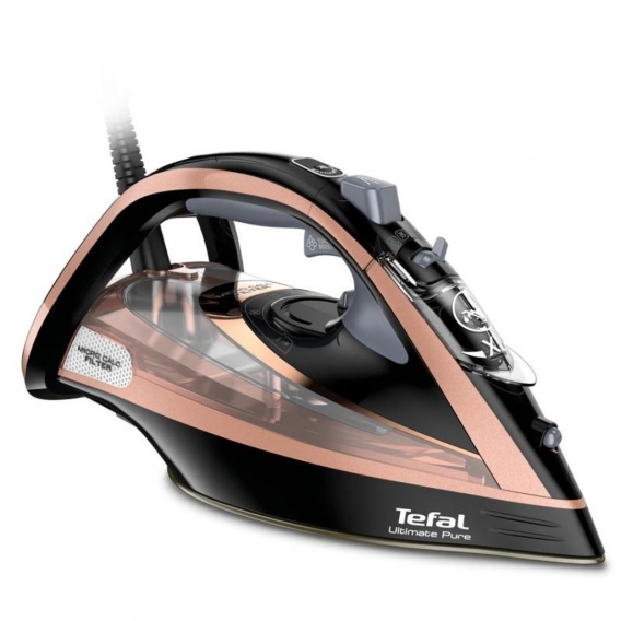 Tefal Ultimate Pure FV9845 Dampfbgeleisen (Dampfbgeleisen, Durilium Autoclean Soleplate, 3 m, 260 g/min, Schwarz, Kupfer, 60 g/m