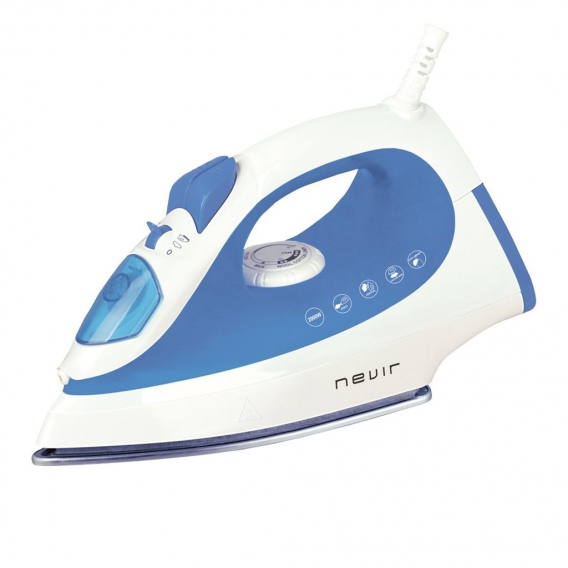 Nevir PLANCHA DE VAPOR NVR-3584 P 2000W, Dampfbügeleisen, Edelstahl-Bügelsohle, 1,9 m, 110 g/min, Blau, Weiß, 16 g/min