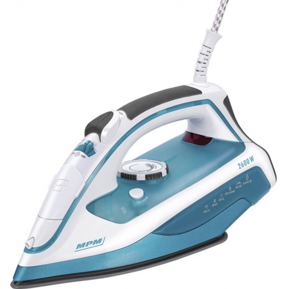 MPM MZE-15 - Trocken-Bügeleisen - Ceramic Ultra Glide - 2,5 m - 80 g/min - Blau - Weiß - 30 g/min