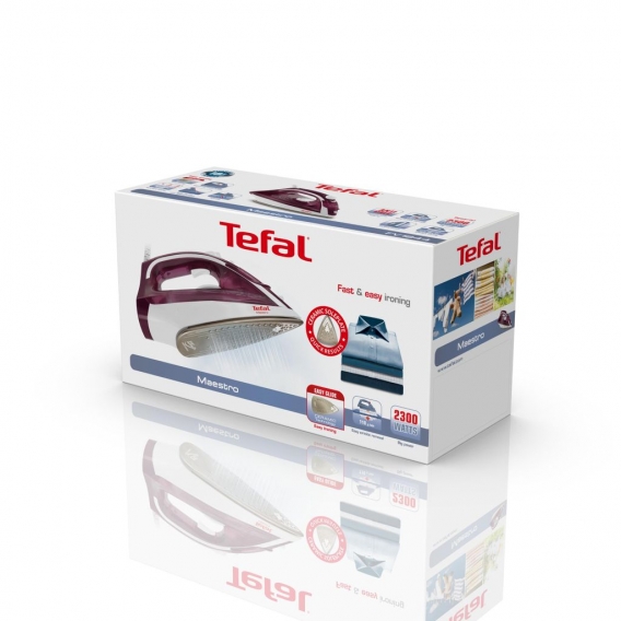 Tefal maestro 2 fv1844 Bügeleisen Dampfbügeleisen burgundy ceramicglide Sohle burgundy, white 2300 w