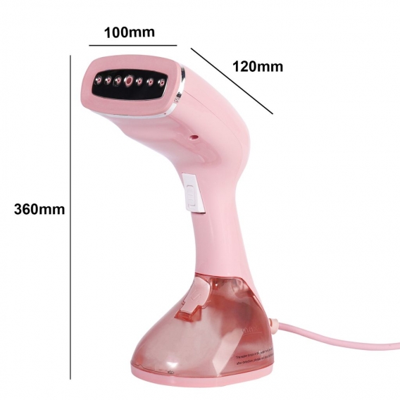 1500W Handheld Garment Steamer, Tragbarer Dampfbügeleisen Für Zuhause und Reisen，Rosa