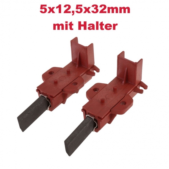 2x Kohlebürsten Motorkohlen 5x13,5x40mm mit Halter für Welling-Motor wie Samsung P1491 P1291 P1205 P1253 P1443 WFB125 WFB126 WF1