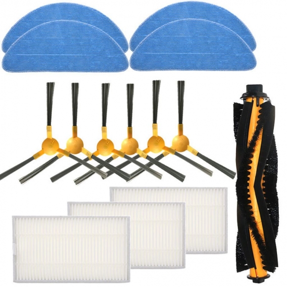 Mop-Tuchfilter Haupt- / Seitenbürste Mop-Pad-Reinigung Mop-Reinigungsbürste Zubehör Ersatzteile für Proscenic 800T / 820S Staubs