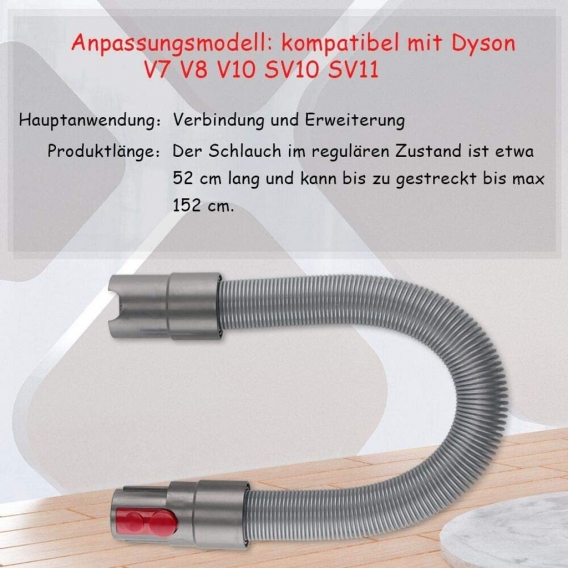 Ersatz Stretch Schlauch Verlängerungsschlauch für Dyson V7 V8 V10 SV10 V11 Staubsauger, Extension Zubehör Verlängerung Teleskopv