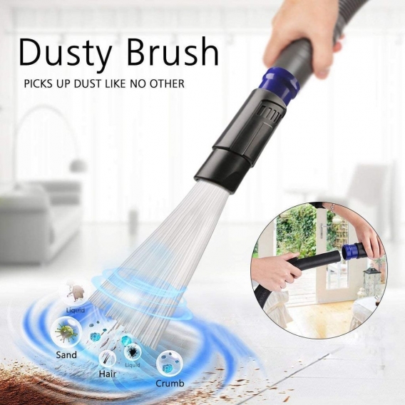 Dust Bürste,Universal Staubsauger Aufsatz Pinsel,staubsaugeraufsatz,mit 30 Flexiblen Saugrohren,für Tastaturen, Schubladen, Auto